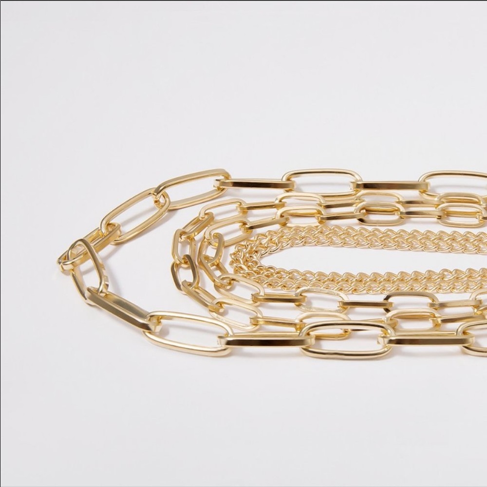 NEW💎18K Gold Multi Layer Punk Chain Necklace - Picture 8 of 8